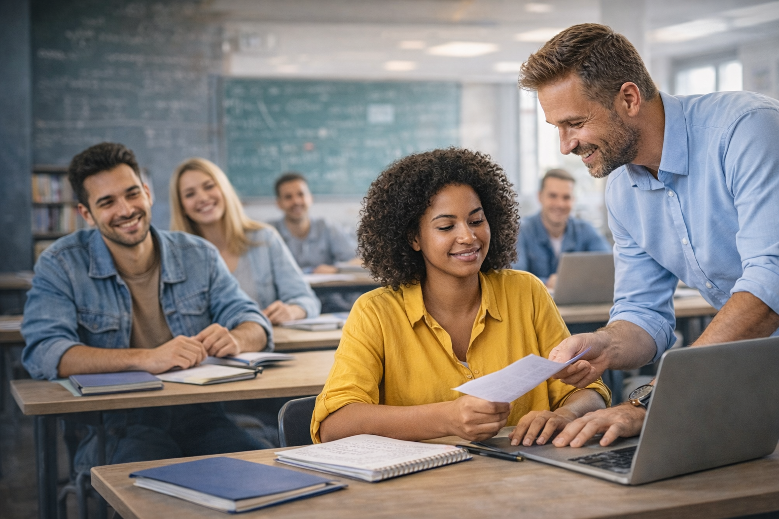 Estudantes Adultos Felizes
