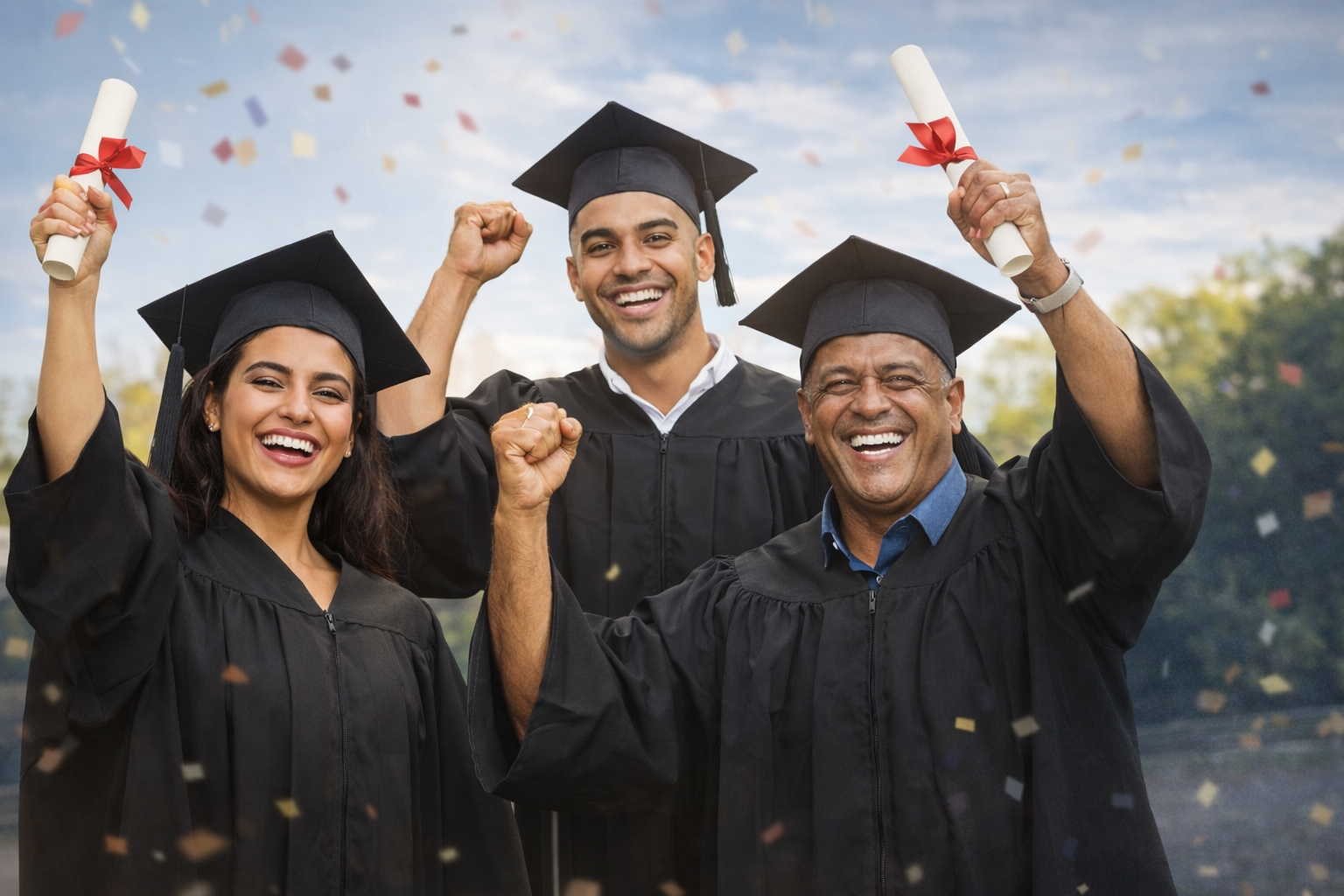 Pessoa formada feliz